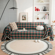 Housse de canapé décorative coloris bloc plaid festif
