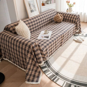 Housse de canapé décorative coloris bloc plaid festif
