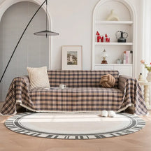 Housse de canapé décorative coloris bloc plaid festif