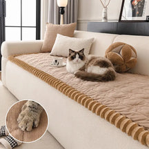 Housse de canapé en flanelle confortable, résistante aux égratignures, avec un motif de pattes mignon et antidérapante - Pattes