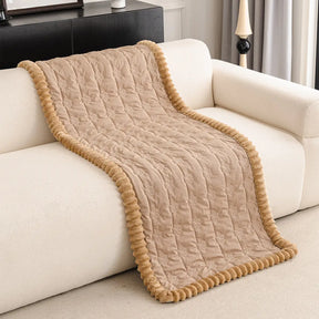 Housse de canapé en flanelle confortable, résistante aux égratignures, avec un motif de pattes mignon et antidérapante - Pattes