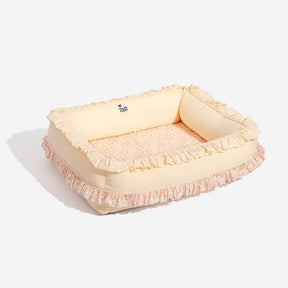 Lit Orthopédique Floral pour Chien avec Oreiller