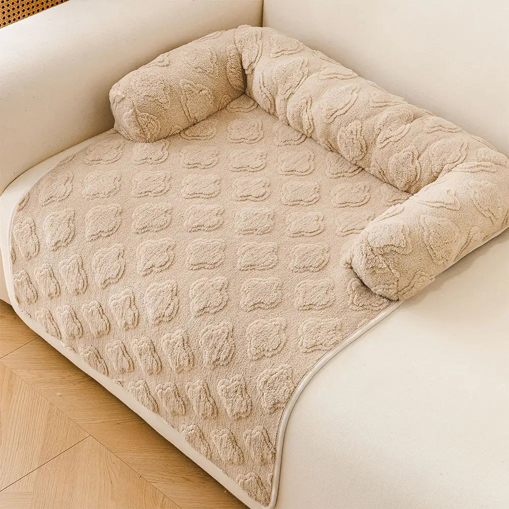 Housse de canapé en velours fleuri multi-usages, anti-dérapante, tapis pour chien.