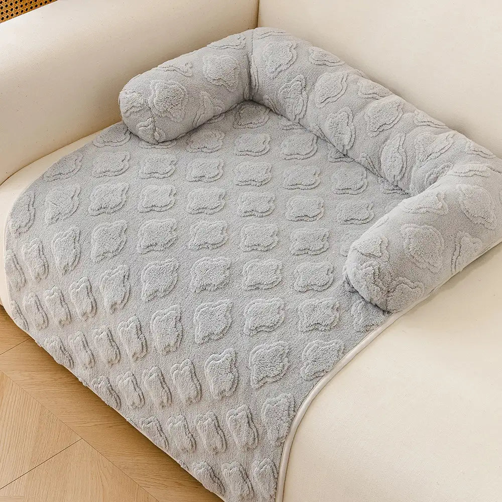Housse de canapé en velours fleuri multi-usages, anti-dérapante, tapis pour chien.