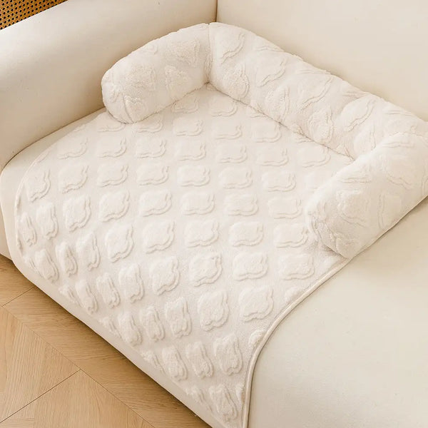 Housse de canapé en velours fleuri multi-usages, anti-dérapante, tapis pour chien.