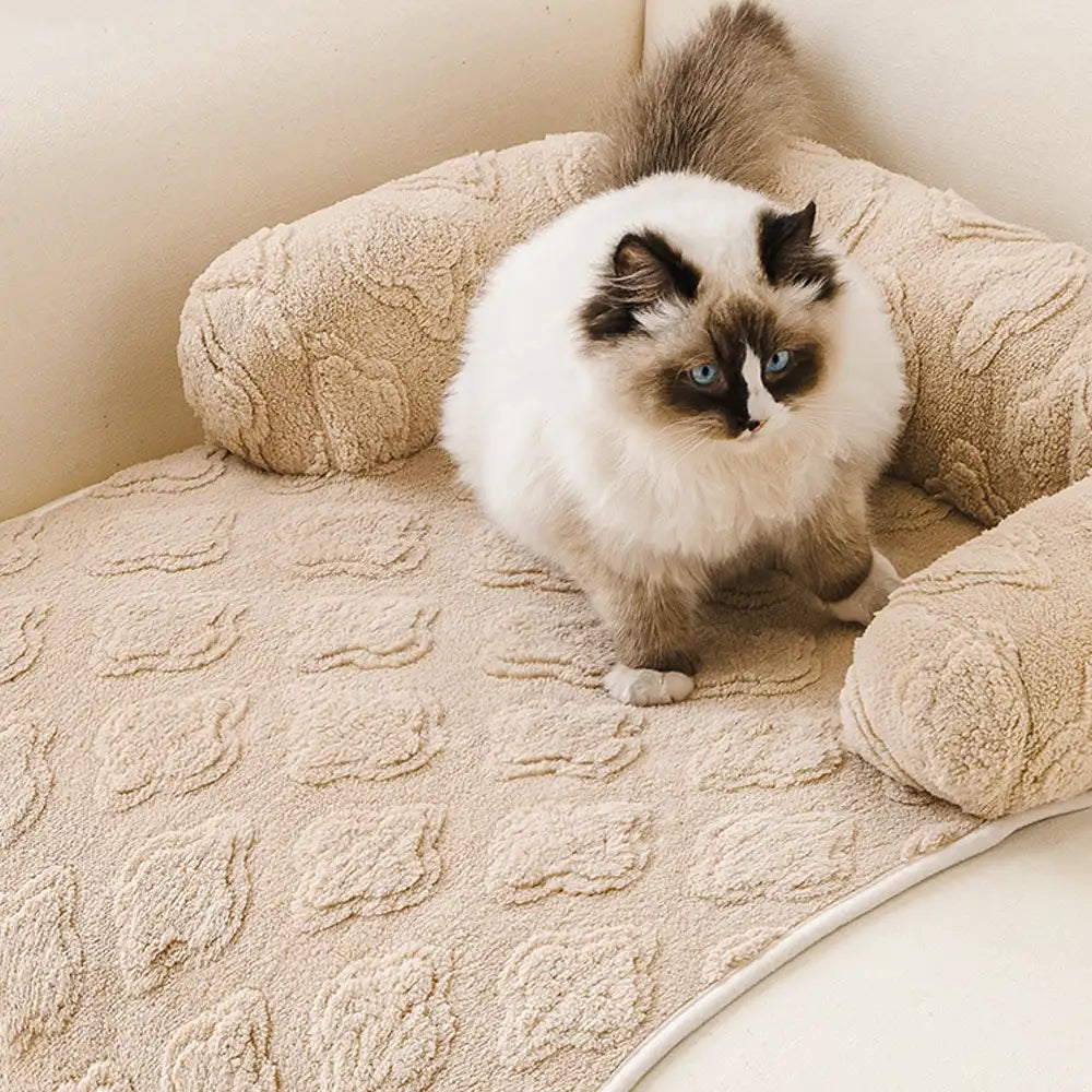 Housse de canapé en velours fleuri multi-usages, anti-dérapante, tapis pour chien.
