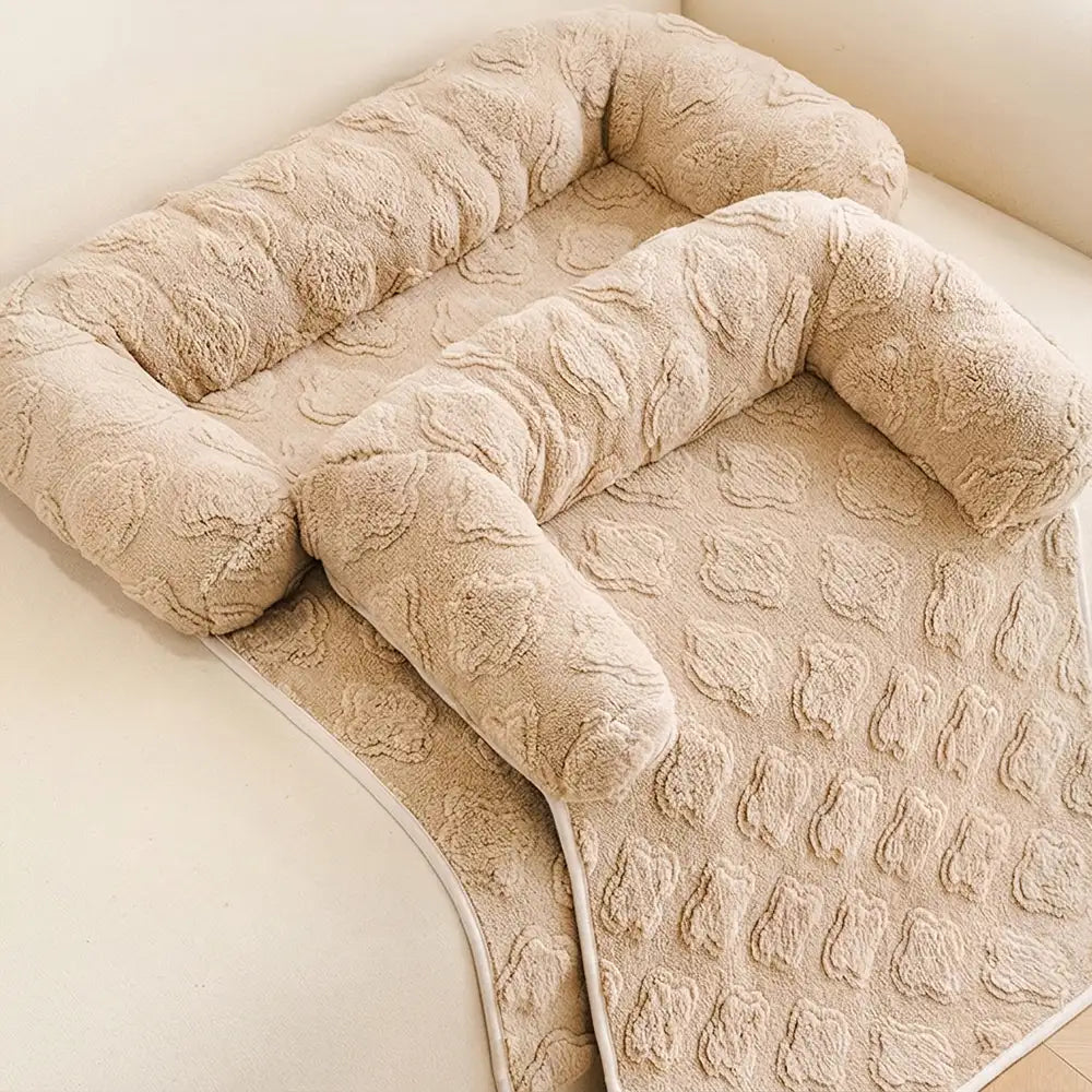 Housse de canapé en velours fleuri multi-usages, anti-dérapante, tapis pour chien.