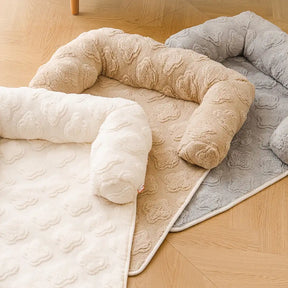 Housse de canapé en velours fleuri multi-usages, anti-dérapante, tapis pour chien.
