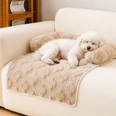 Housse de canapé en velours fleuri multi-usages, anti-dérapante, tapis pour chien.