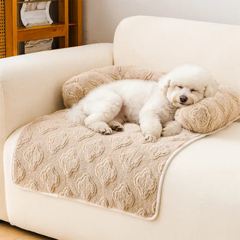Housse de canapé en velours fleuri multi-usages, anti-dérapante, tapis pour chien.