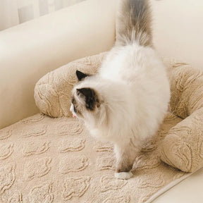 Housse de canapé en velours fleuri multi-usages, anti-dérapante, tapis pour chien.