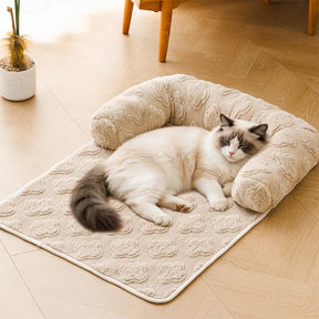 Housse de canapé en velours fleuri multi-usages, anti-dérapante, tapis pour chien.