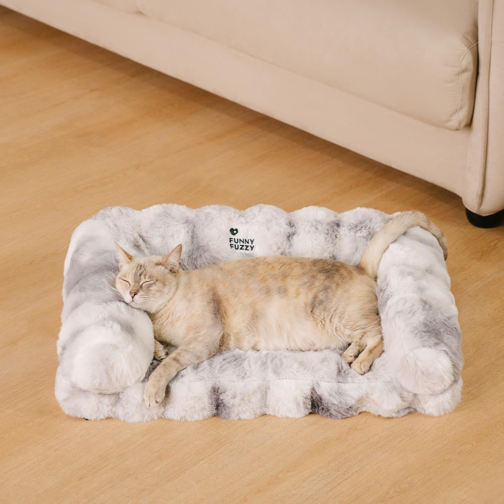 Canapé pour chat en peluche épaisse et douillette apaisante