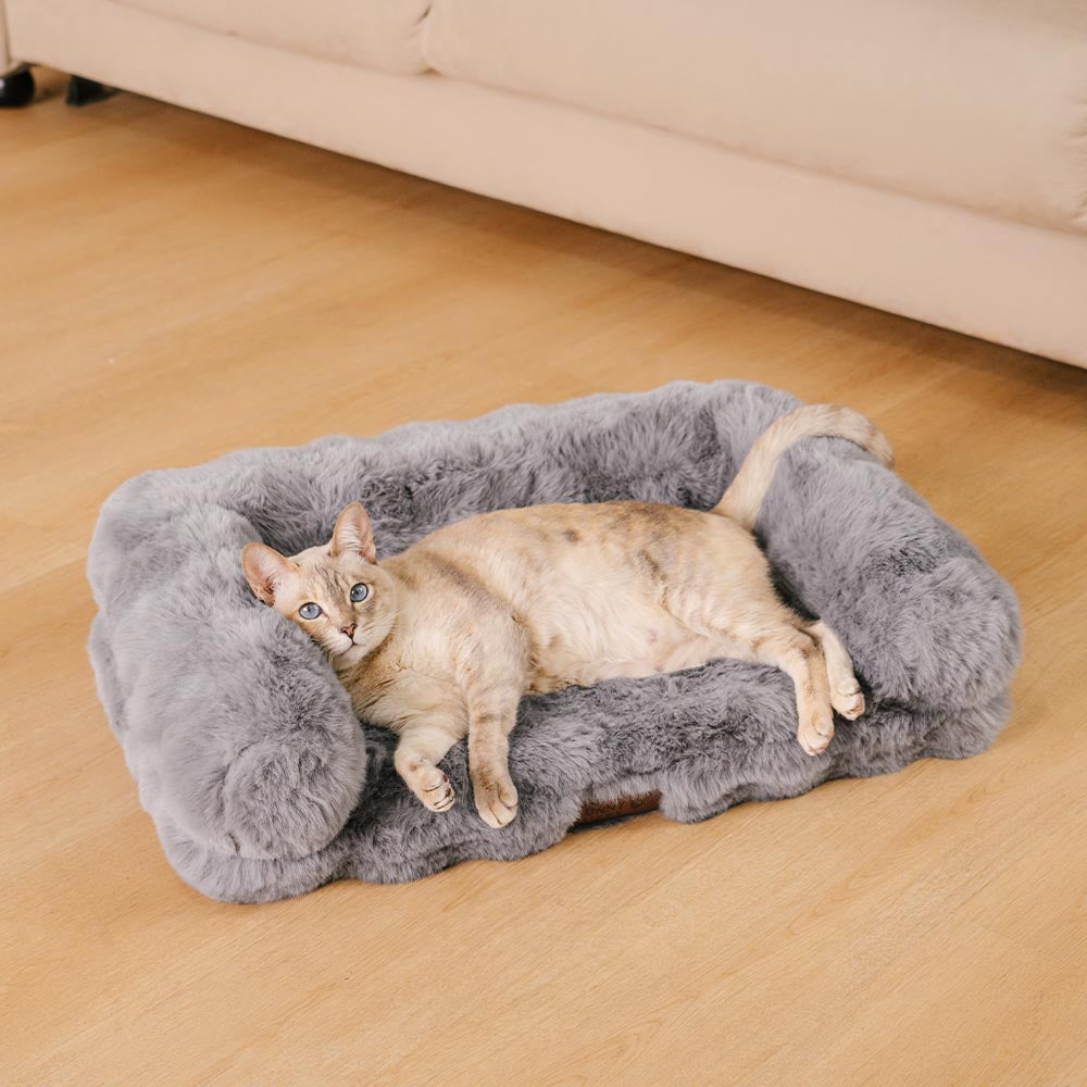 Canapé pour chat en peluche épaisse et douillette apaisante