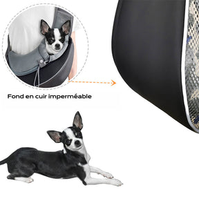 Sac de transport élégant portable en cuir PU pour chien et chat