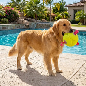 Jouet de chien flottant en forme de football avec des sangles