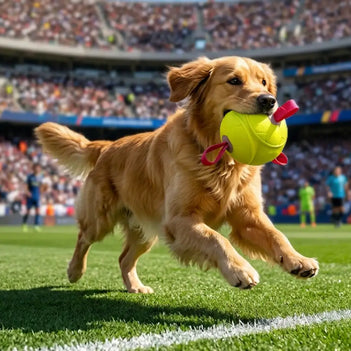 Jouet de chien flottant en forme de football avec des sangles