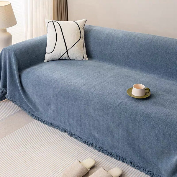 Jeté de canapé housse de canapé en chenille chevron