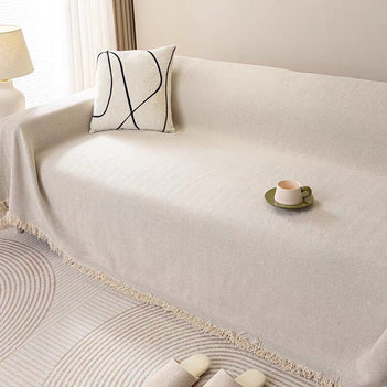 Jeté de canapé housse de canapé en chenille chevron