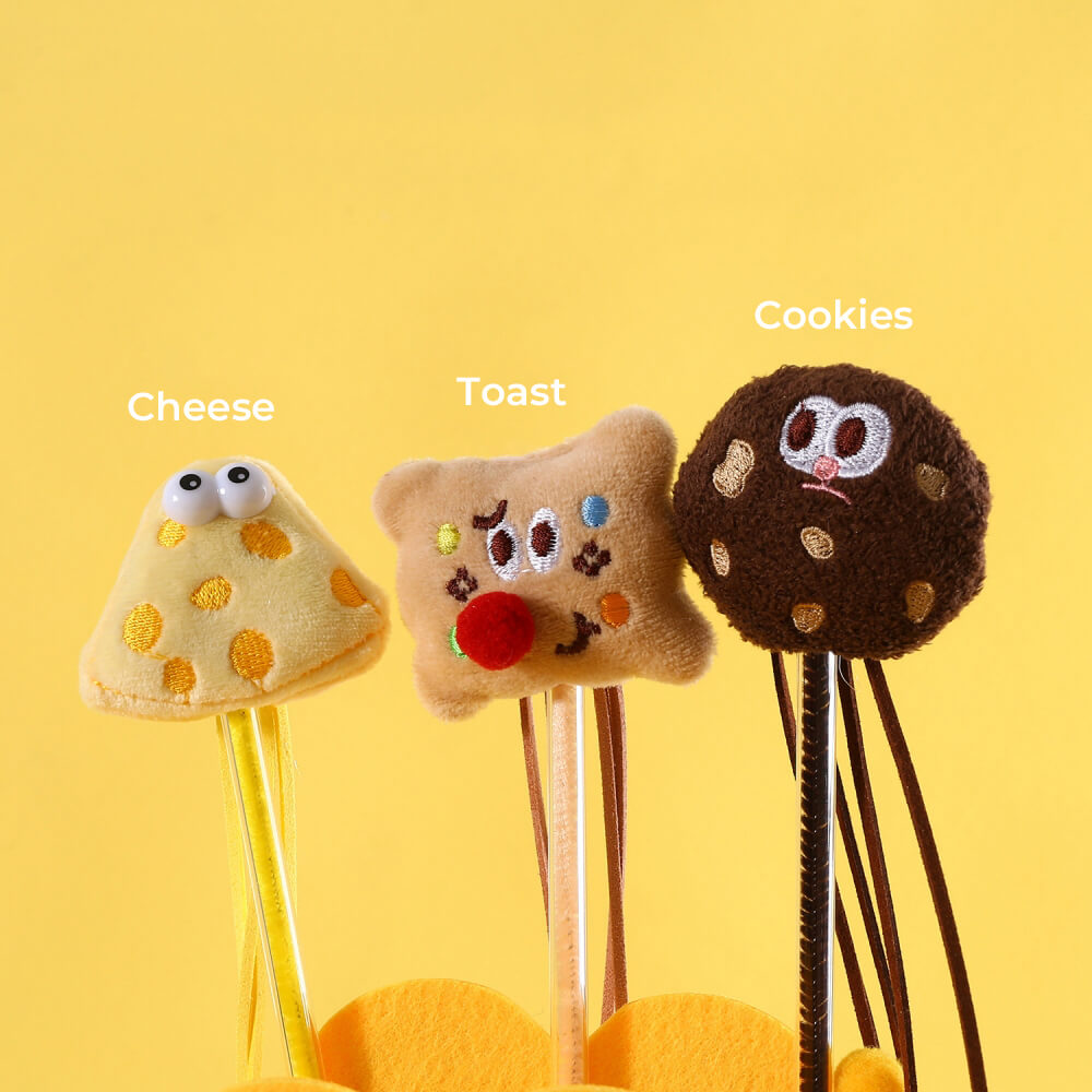 Ensemble de Bâtons de Jeu pour Chats avec Cookies Amusants