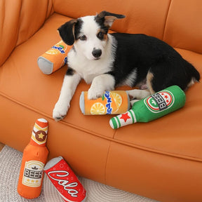 Jouets pour Chien Drôles et Mignons en Peluche avec Siffleur Bière et Boissons