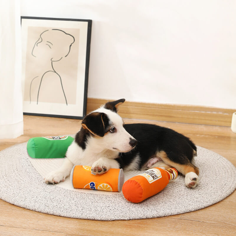 Jouets pour Chien Drôles et Mignons en Peluche avec Siffleur Bière et Boissons