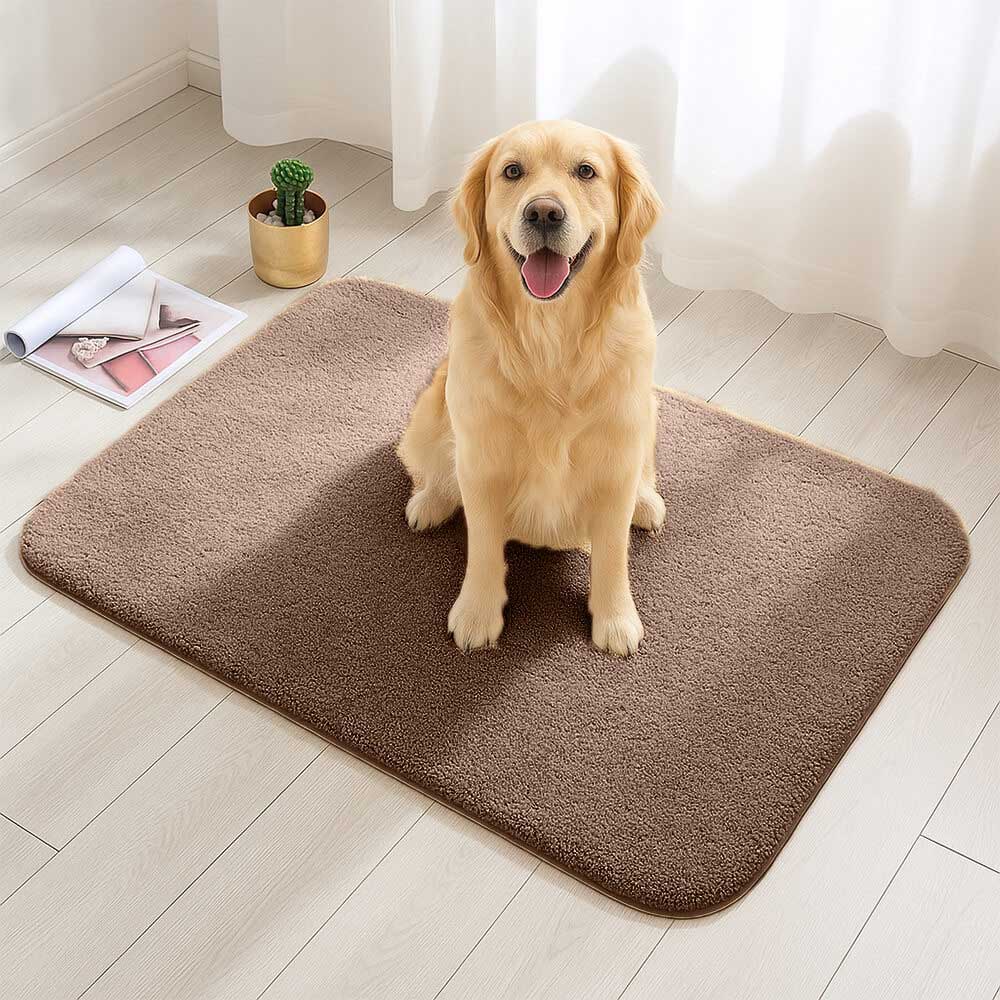 Tapis de porte pour animaux en peluche épaisse absorbant et résistant à la boue pour pattes sales