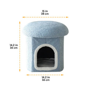 Maison pour animaux portable en forme d'ottoman condo pliable pour chat grotte pour chat