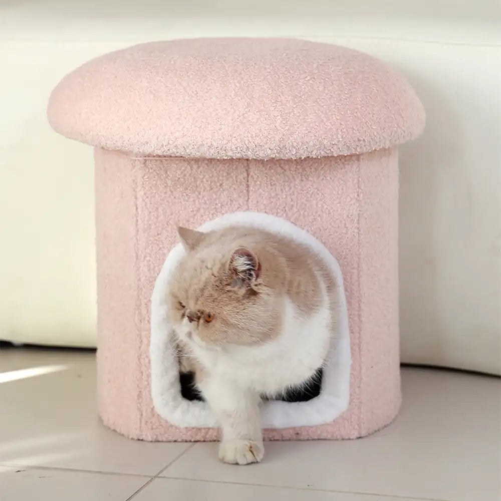 Maison pour animaux portable en forme d'ottoman condo pliable pour chat grotte pour chat