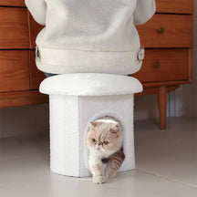 Maison pour animaux portable en forme d'ottoman condo pliable pour chat grotte pour chat