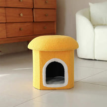 Maison pour animaux portable en forme d'ottoman condo pliable pour chat grotte pour chat