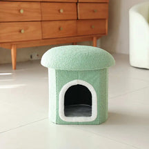 Maison pour animaux portable en forme d'ottoman condo pliable pour chat grotte pour chat