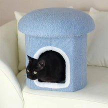 Maison pour animaux portable en forme d'ottoman condo pliable pour chat grotte pour chat