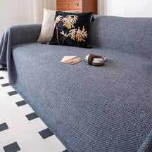 Housse de canapé en lin tissé anti rayures et respirante