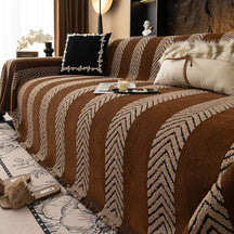 Housse de couchage en chenille chevrons durable avec coutures invisibles