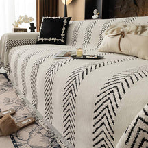 Housse de couchage en chenille chevrons durable avec coutures invisibles