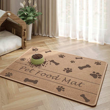 Tapis de nourrissage pour animaux antidérapant et absorbant motif pattes et os pour chien et chat