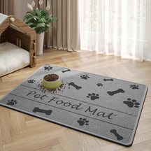 Tapis de nourrissage pour animaux antidérapant et absorbant motif pattes et os pour chien et chat