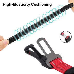 Ceinture de sécurité pour chien 3 en 1 avec bungee, boucle verrouillable à 360° et crochet.