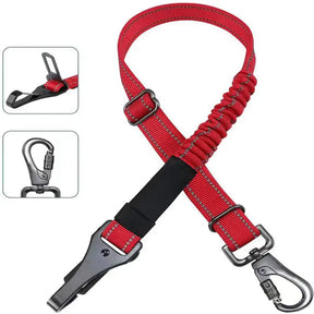 Ceinture de sécurité pour chien 3 en 1 avec bungee, boucle verrouillable à 360° et crochet.