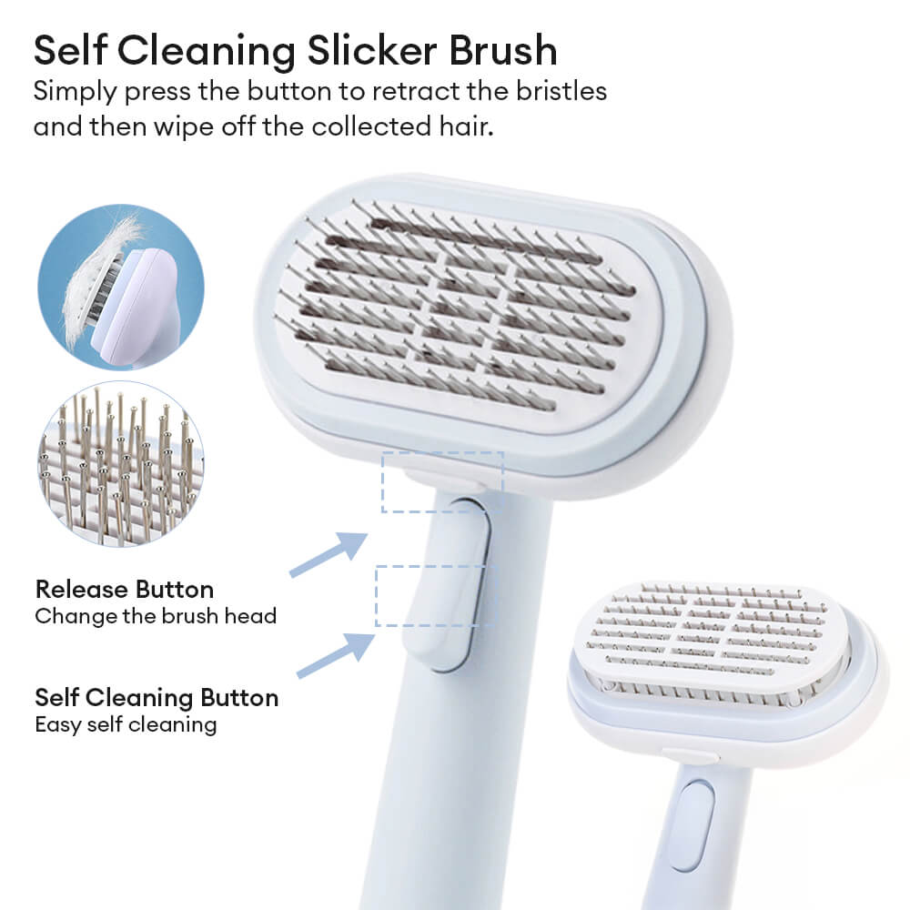 Brosse auto nettoyante 5 en 1 pour chiens et chats kit de toilettage animaux de compagnie