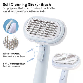 Brosse auto nettoyante 5 en 1 pour chiens et chats kit de toilettage animaux de compagnie