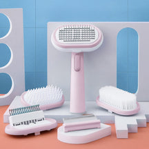 Brosse auto nettoyante 5 en 1 pour chiens et chats kit de toilettage animaux de compagnie