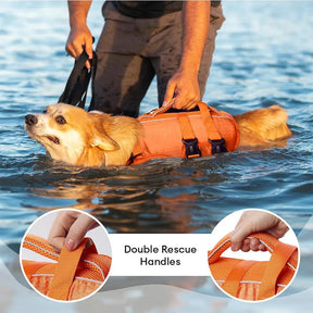 Gilet de sauvetage pour chiens ajustable avec bandes réfléchissantes pour chiens de taille moyenne et grande