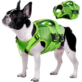 Gilet de sauvetage pour chiens ajustable avec bandes réfléchissantes pour chiens de taille moyenne et grande