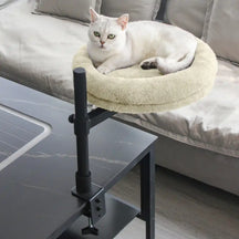 Hamac de bureau pour chat ajustable rotatif avec support en fer
