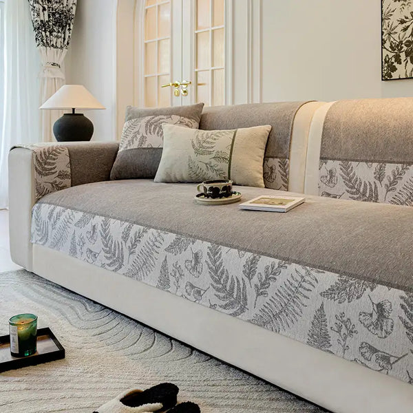 Housse de canapé en chenille respirante et confortable, antidérapante, pour toutes les saisons.