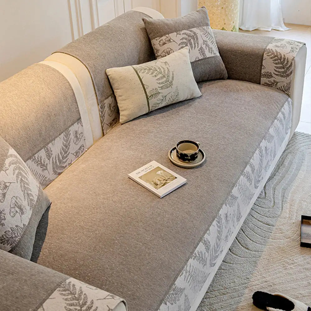 Housse de canapé en chenille respirante et confortable, antidérapante, pour toutes les saisons.