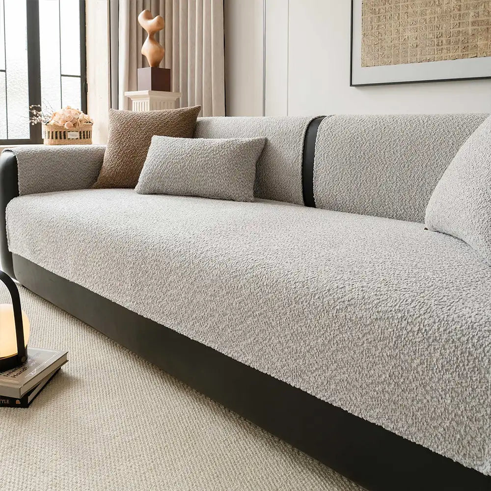Housse de canapé protégeant contre les rayures en chenille respirante toute saison