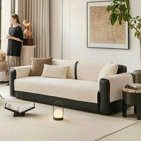 Housse de canapé protégeant contre les rayures en chenille respirante toute saison